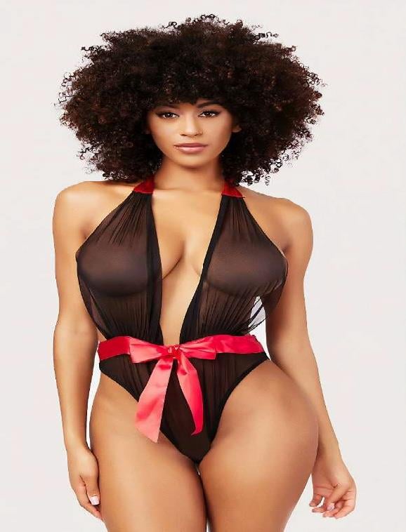 Siyah Transparan Tül Babydoll