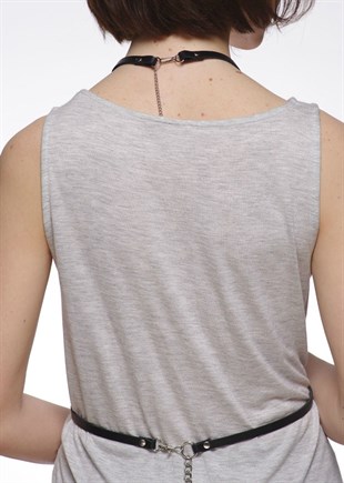 T-Shirt, Gömlek Üzeri Deri Aksesuar - APFT183
