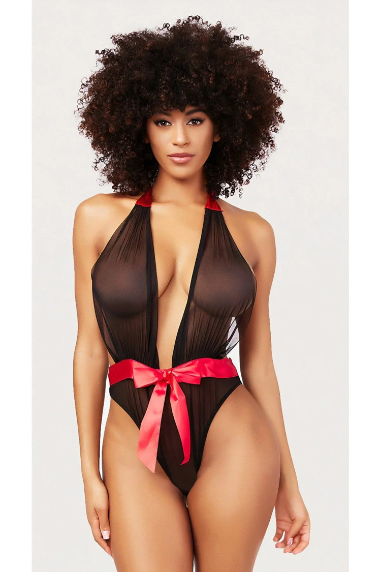 Siyah Transparan Tül Babydoll